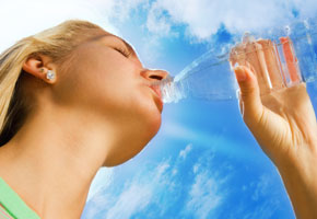 girl drinking water