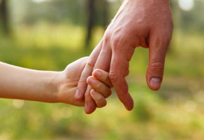 father and child hands