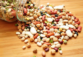 Dried Beans Spilling out of a Glass Jar