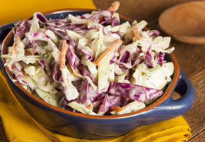 a bowl of coleslaw