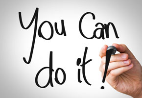 the words "you can do it!" writer on a white and gray background