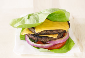 burger lettuce wrap close up